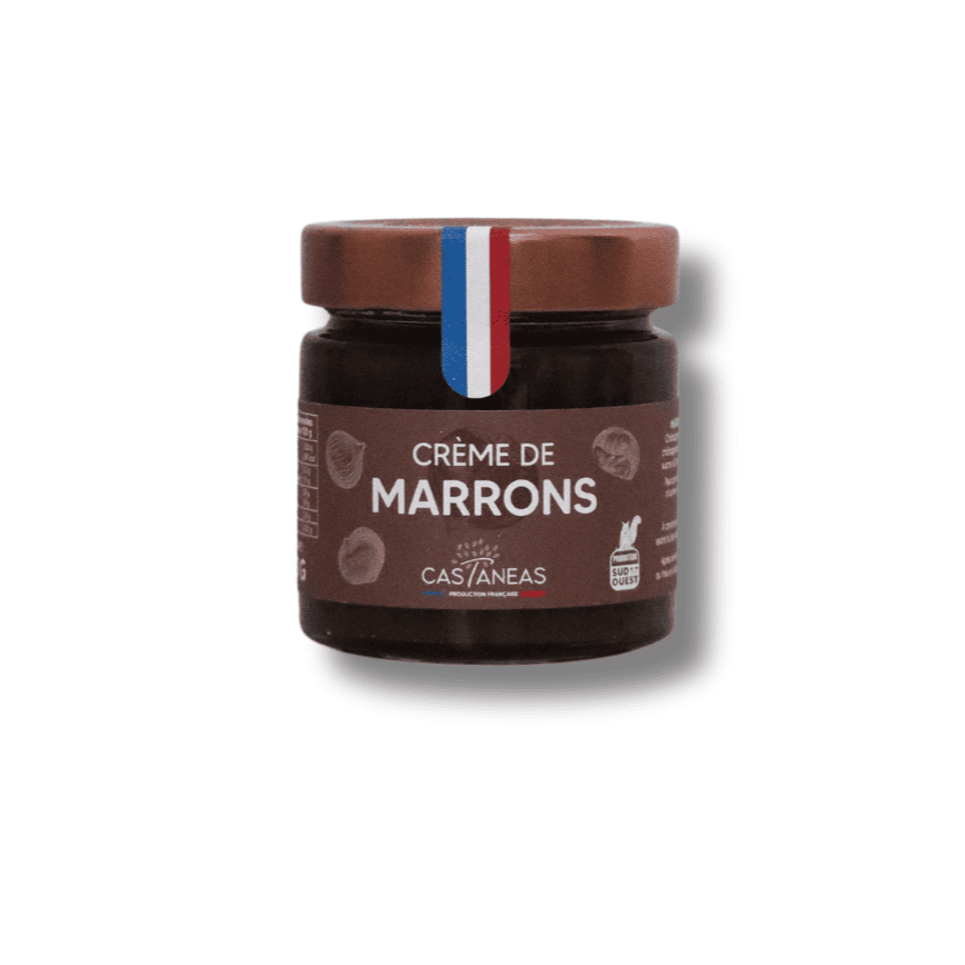 Pot de crème de marrons Casteneas 220g sur fond neutre