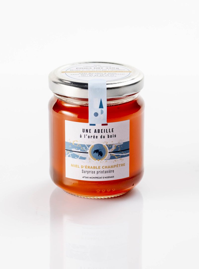 Pot de miel d’érable champêtre 250g en verre