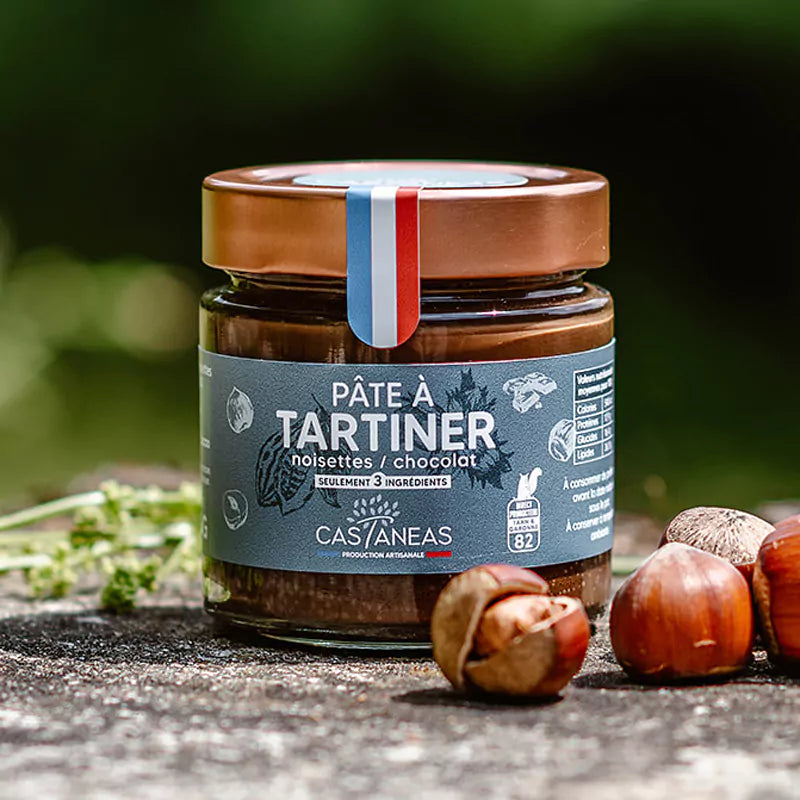 Pot de pâte à tartiner noisette et chocolat
