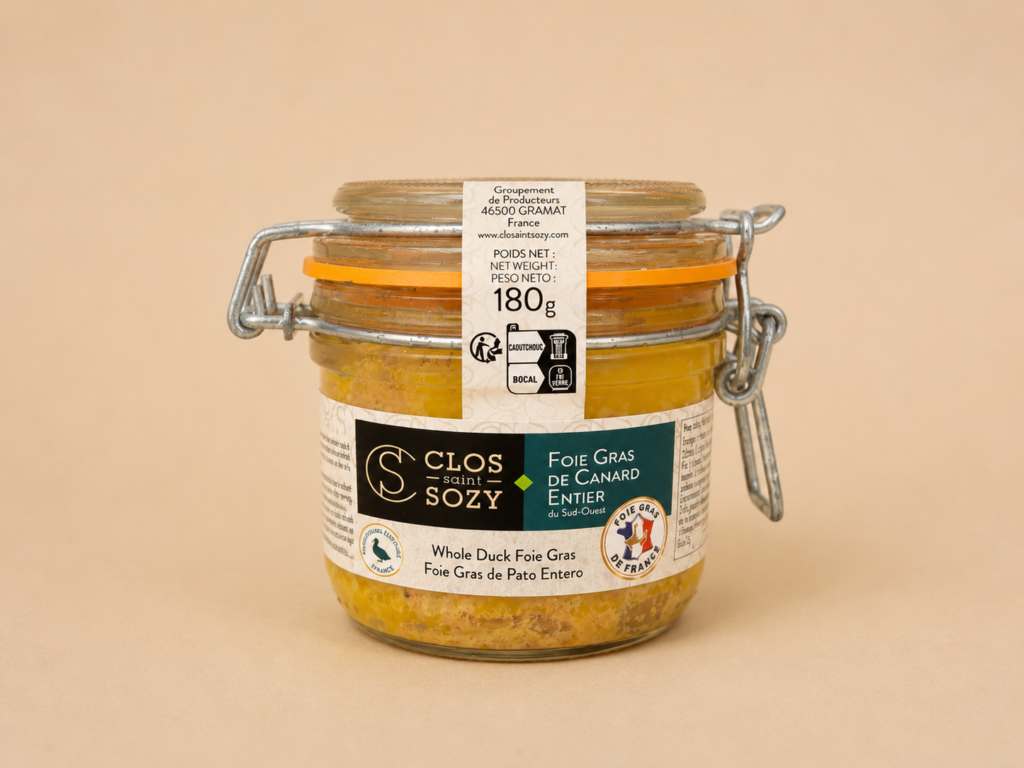 Foie gras de canard entier du Sud-Ouest Bocal 180g – IGP