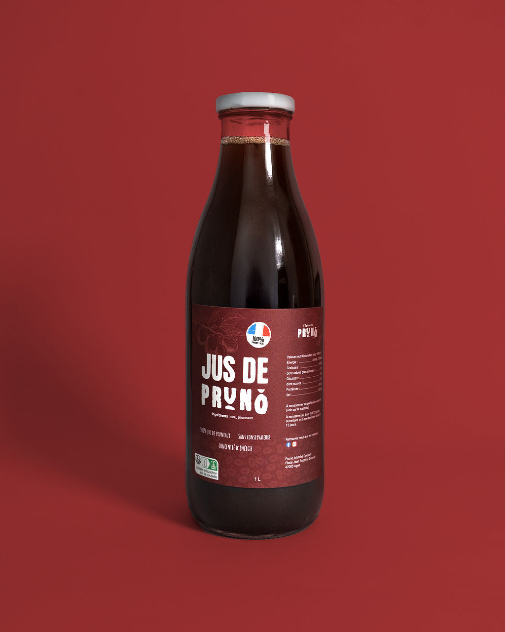 jus de pruneaux 100% naturel PRUNO grande bouteille