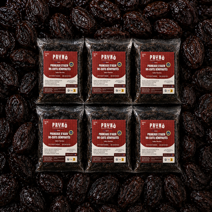Pack Économique – 6 Sachets de Pruneaux d'Agen Mi-Cuits Dénoyautés IGP – 3 kg