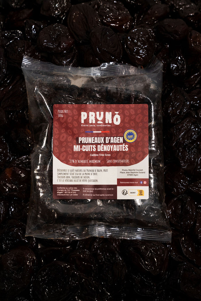 Pruneaux d’Agen mi-cuits dénoyautés – 500g PRUNO