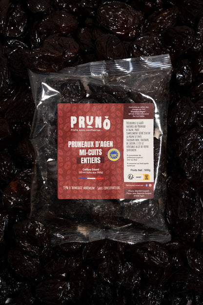Pruneaux d’Agen mi-cuits entiers – 500g PRUNO