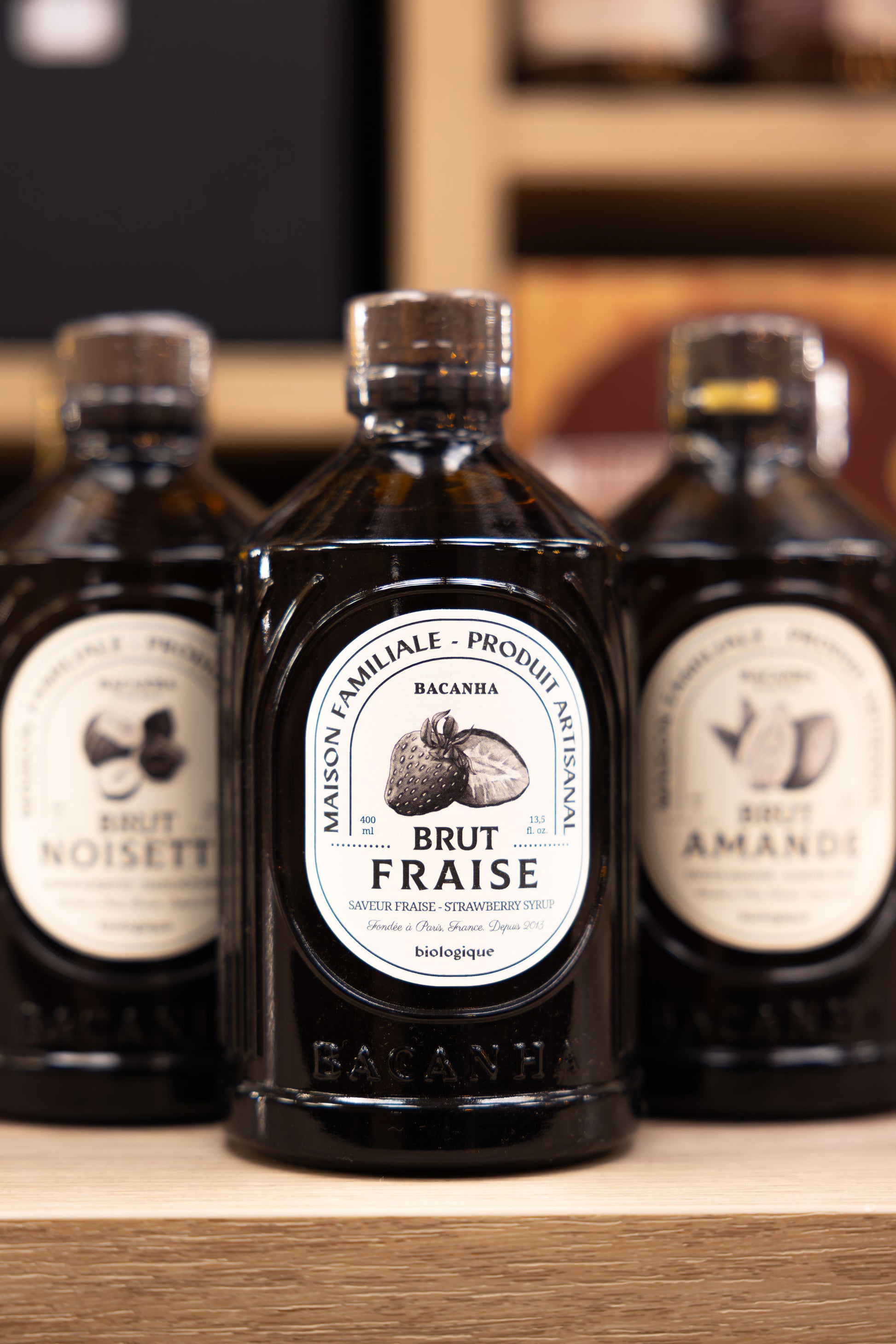 Sirop de Fraise Biologique Bacanha 400ml – bouteille en verre, sirop aromatique fruité