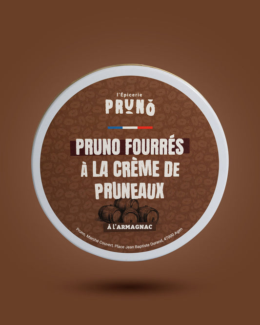 Pruneaux fourrés à la crème de pruneaux et à l'Armagnac – boîte 325 g PRUNO