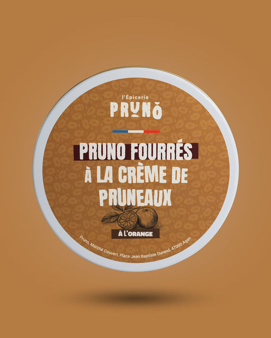 Boîte de pruneaux fourrés à l'orange 325 g PRUNO