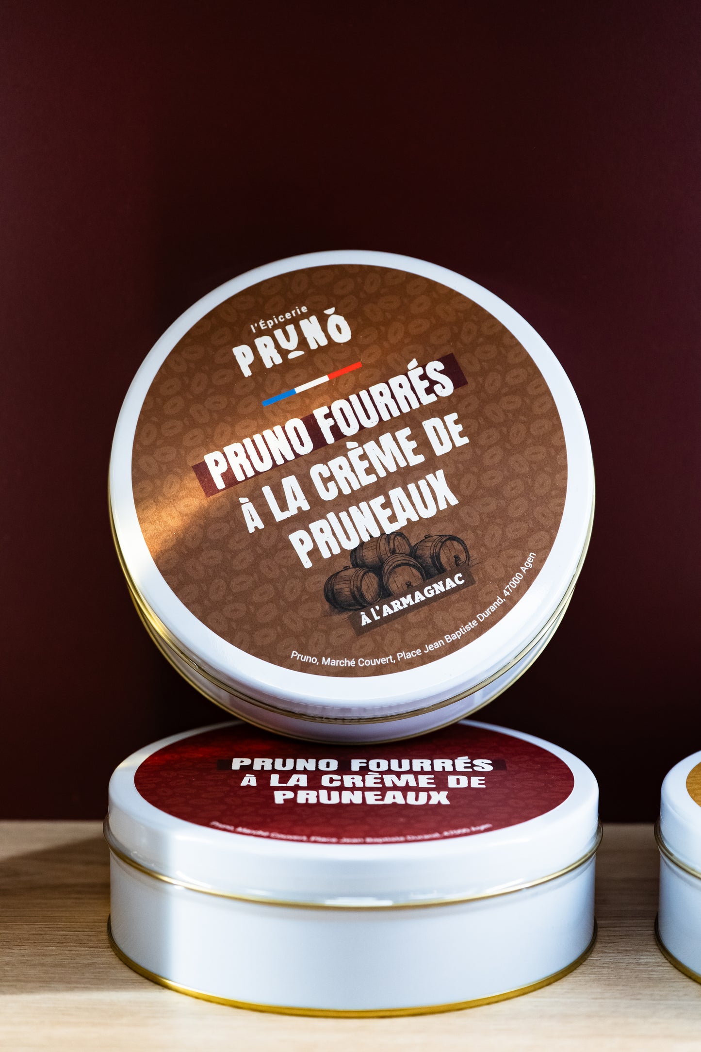 packshot pruneaux fourrés crème à l’armagnac 400g