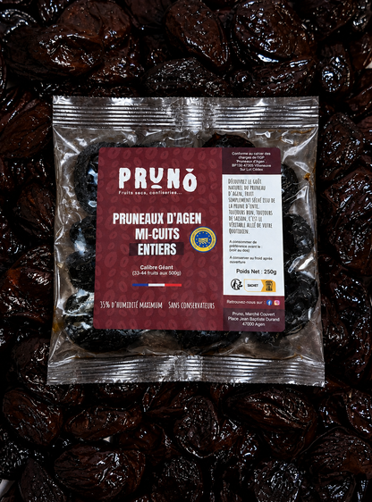 Sachet de 250 g de pruneaux d'Agen IGP mi-cuits entiers PRUNO