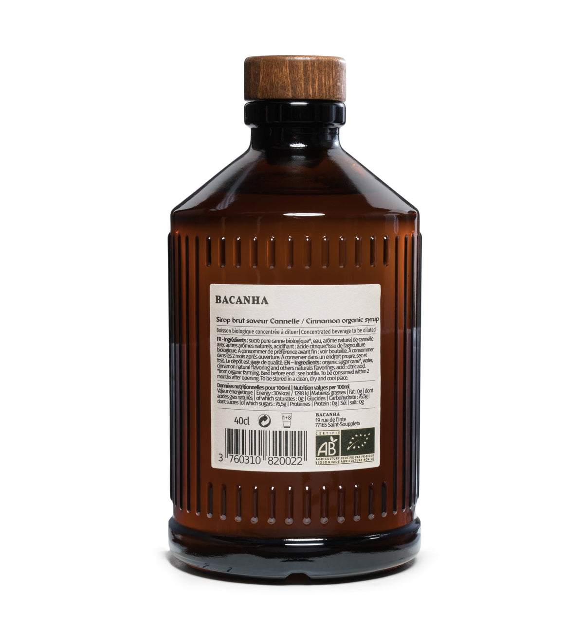 Sirop de Cannelle Biologique – Bacanha – 400 ml